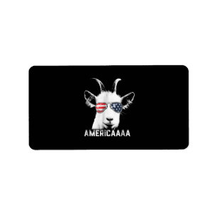 Patriotische Ziege Funny Goat America Adressaufkleber