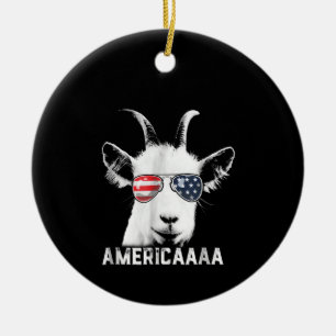 Patriotische Ziege Funny Goat America Keramik Ornament