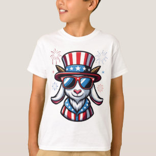 Patriotische Ziege zum 4. Juli Ziege Amerikanische T-Shirt