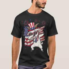 Patriotische Ziege zum 4. Juli Ziege Amerikanische T-Shirt