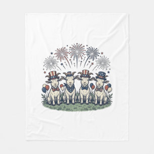 Patriotische Ziegen Feuerwerk Vintage-Shirt Design Fleecedecke