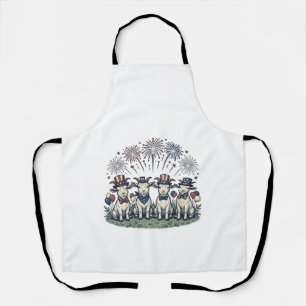 Patriotische Ziegen Feuerwerk Vintage-Shirt Design Schürze
