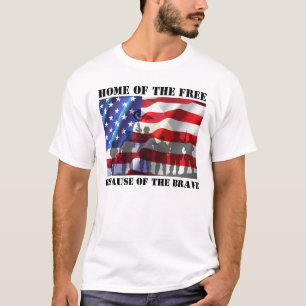 Patriotische Zuhause des Freien wegen der Tapferke T-Shirt