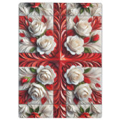 Patriotische Zwischenablage mit englischer Rose De Klemmbrett (Rückseite)