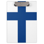 Patriotische Zwischenablage mit finnischer Flagge Klemmbrett (Vorderseite)
