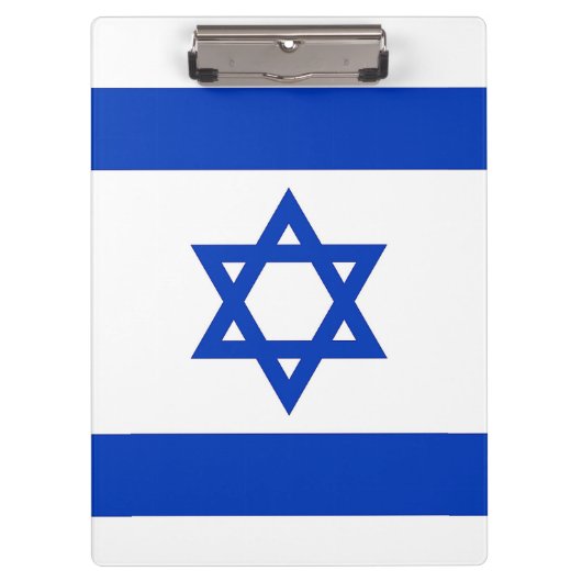 Patriotische Zwischenablage mit Flagge Israels Klemmbrett (Vorderseite)