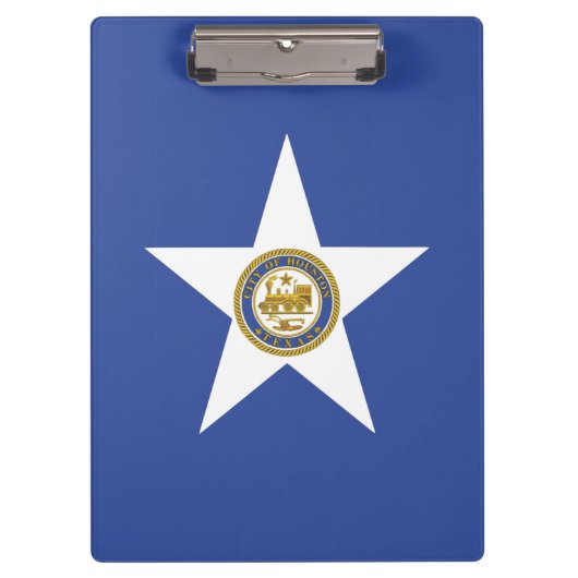 Patriotische Zwischenablage mit Flagge von Houston Klemmbrett (Vorderseite)