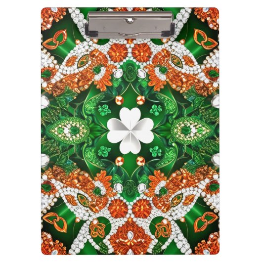 Patriotische Zwischenablage mit irischen Farben, K Klemmbrett (Vorderseite)
