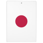 Patriotische Zwischenablage mit japanischer Flagge Klemmbrett (Rückseite)