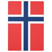 Patriotische Zwischenablage mit norwegischer Flagg Klemmbrett (Rückseite)