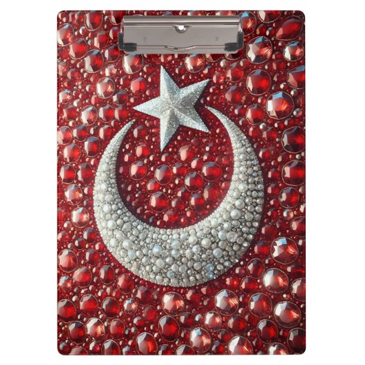 Patriotische Zwischenablage mit türkischen Farben Klemmbrett (Vorderseite)