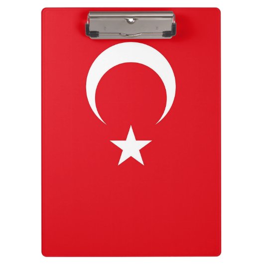 Patriotische Zwischenablage mit türkischer Flagge Klemmbrett (Vorderseite)