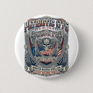 Patriotischer 1776 Geländewagen-Schädel-Monstertru Button