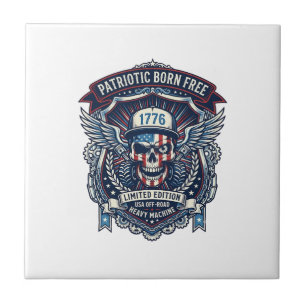 Patriotischer 1776 Geländewagen-Schädel-Monstertru Fliese