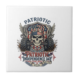 Patriotischer 1776 Geländewagen-Schädel-Monstertru Fliese