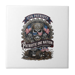 Patriotischer 1776 Geländewagen-Schädel-Monstertru Fliese