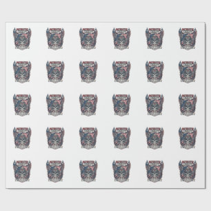 Patriotischer 1776 Geländewagen-Schädel-Monstertru Geschenkpapier