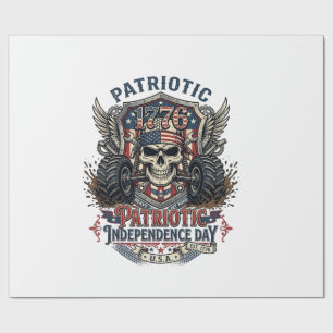Patriotischer 1776 Geländewagen-Schädel-Monstertru Geschenkpapier