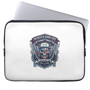 Patriotischer 1776 Geländewagen-Schädel-Monstertru Laptopschutzhülle