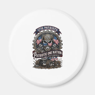 Patriotischer 1776 Geländewagen-Schädel-Monstertru Magnet