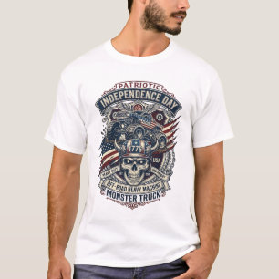 Patriotischer 1776 Geländewagen-Schädel-Monstertru T-Shirt