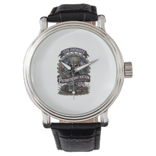 Patriotischer 1776 Geländewagen-Totenkopf-Monstert Armbanduhr