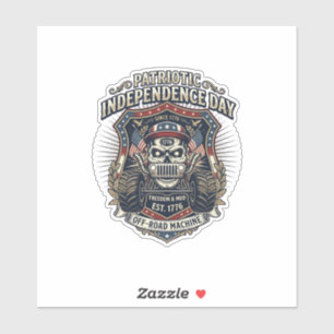 Patriotischer 1776 Geländewagen-Totenkopf-Monstert Aufkleber