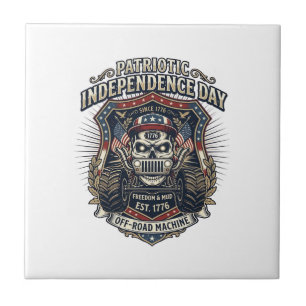Patriotischer 1776 Geländewagen-Totenkopf-Monstert Fliese