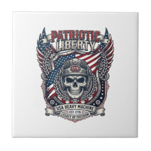 Patriotischer 1776 Geländewagen-Totenkopf-Monstert Fliese
