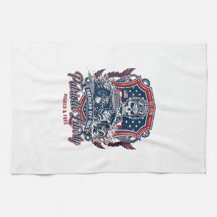 Patriotischer 1776 Geländewagen-Totenkopf-Monstert Geschirrtuch