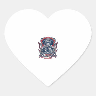 Patriotischer 1776 Geländewagen-Totenkopf-Monstert Herz-Aufkleber