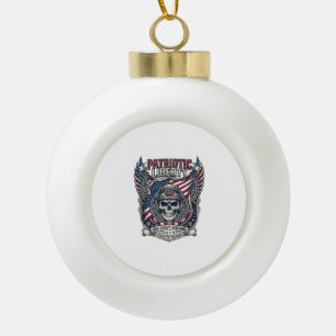 Patriotischer 1776 Geländewagen-Totenkopf-Monstert Keramik Kugel-Ornament