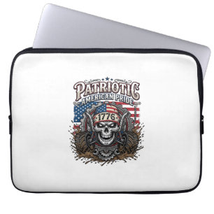 Patriotischer 1776 Geländewagen-Totenkopf-Monstert Laptopschutzhülle