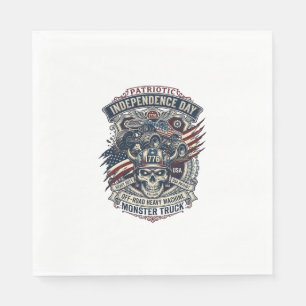 Patriotischer 1776 Geländewagen-Totenkopf-Monstert Serviette