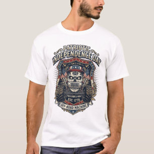 Patriotischer 1776 Geländewagen-Totenkopf-Monstert T-Shirt