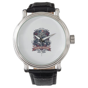 Patriotischer 1776 Off Road Schädel Monster Truck Armbanduhr