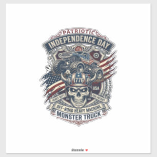 Patriotischer 1776 Off Road Schädel Monster Truck Aufkleber