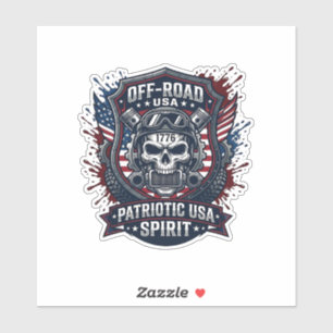 Patriotischer 1776 Off Road Schädel Monster Truck Aufkleber