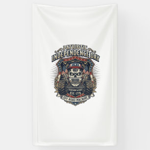 Patriotischer 1776 Off Road Schädel Monster Truck Banner