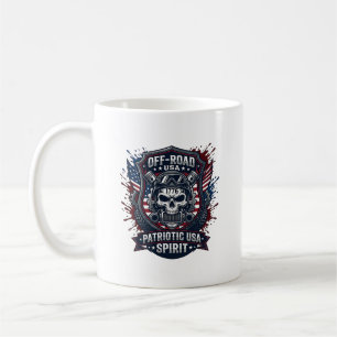 Patriotischer 1776 Off Road Schädel Monster Truck Kaffeetasse