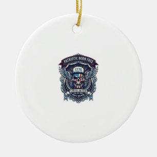 Patriotischer 1776 Off Road Schädel Monster Truck Keramik Ornament
