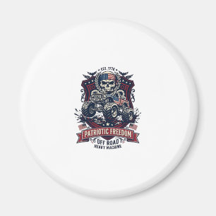 Patriotischer 1776 Off Road Schädel Monster Truck  Magnet