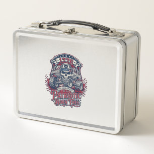 Patriotischer 1776 Off Road Schädel Monster Truck  Metall Brotdose