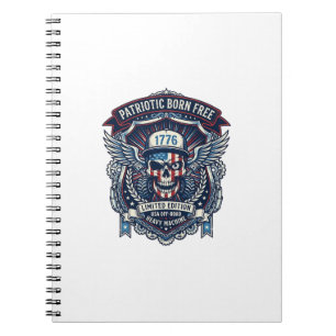 Patriotischer 1776 Off Road Schädel Monster Truck Notizblock