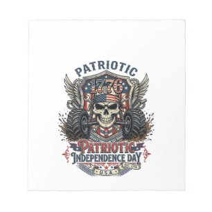 Patriotischer 1776 Off Road Schädel Monster Truck  Notizblock