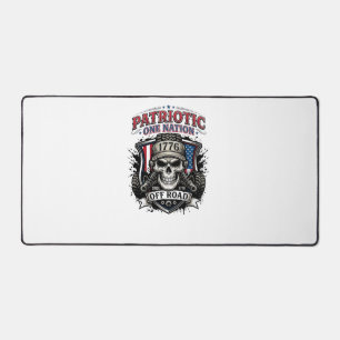 Patriotischer 1776 Off Road Schädel Monster Truck Schreibtischunterlage