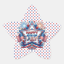 Patriotischer 250. Geburtstag am 4. Juli Stern-Aufkleber