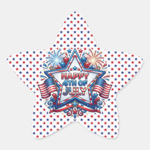 Patriotischer 250. Geburtstag am 4. Juli Stern-Aufkleber