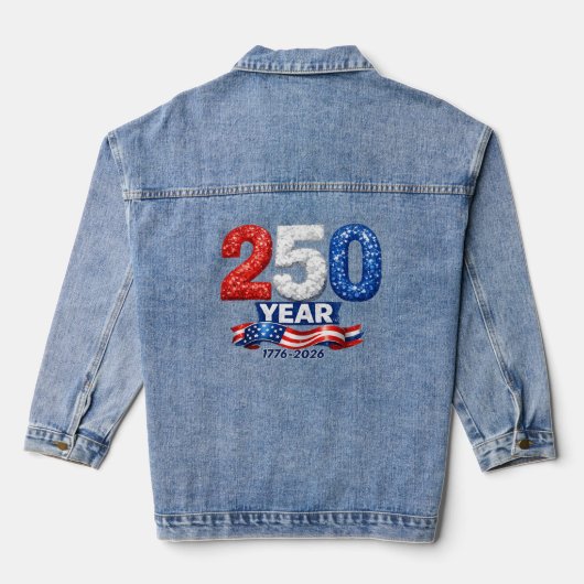 Patriotischer 250. Geburtstag Jeansjacke (Rückseite)