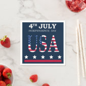 Patriotischer 4. Juli American Flag Stars Streifen Serviette (Beispiel)